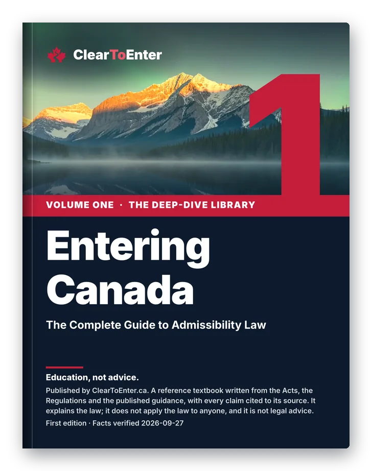 Cover: Volume 1: Entering Canada